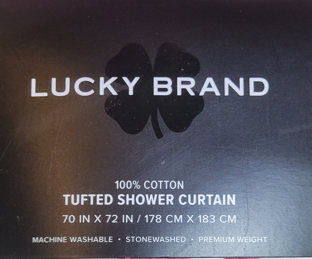 Lucky brand 100% Cotton Tufted shower curtain