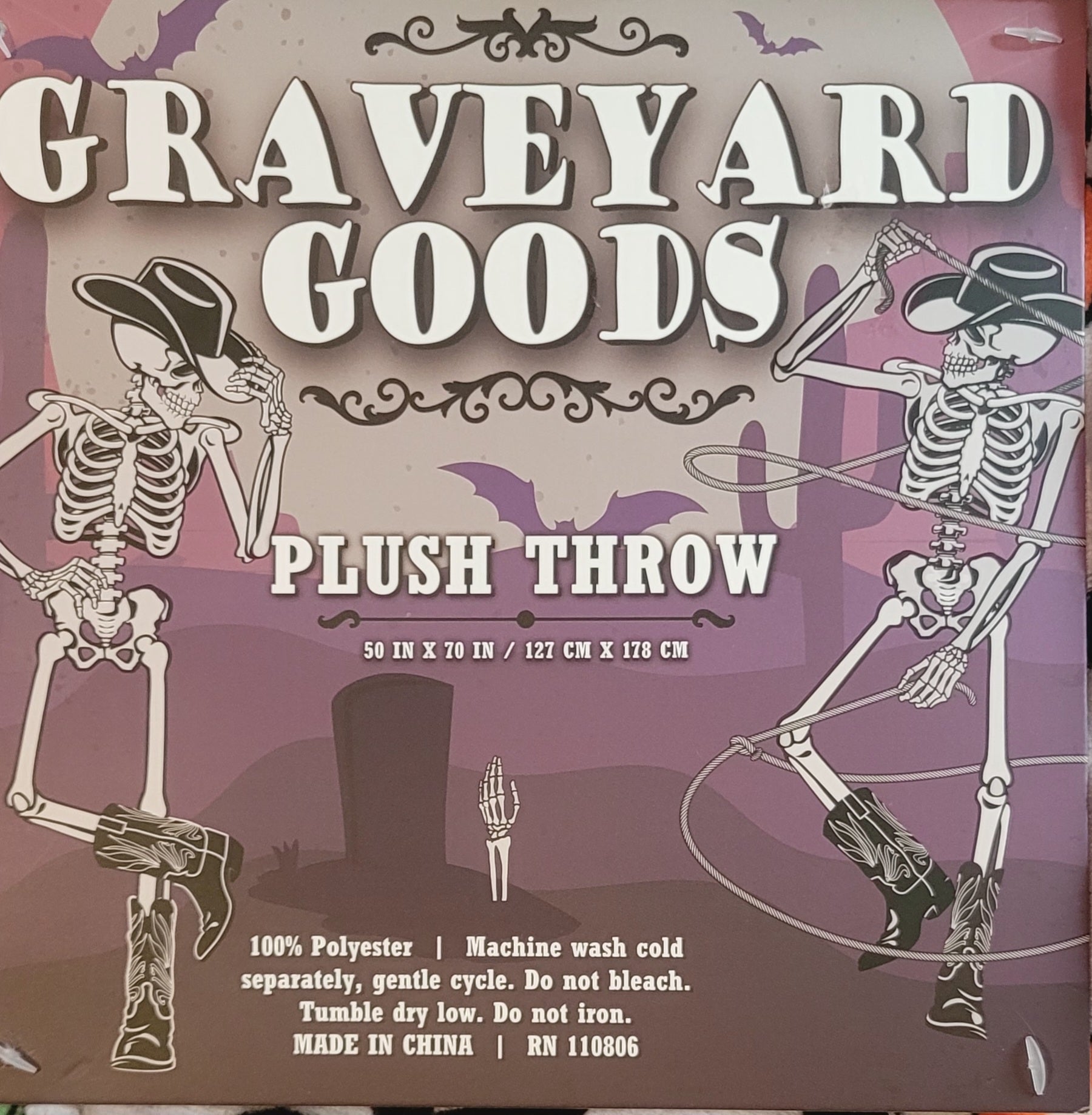 Graveyard Goods Plush Halloween Country western throw
