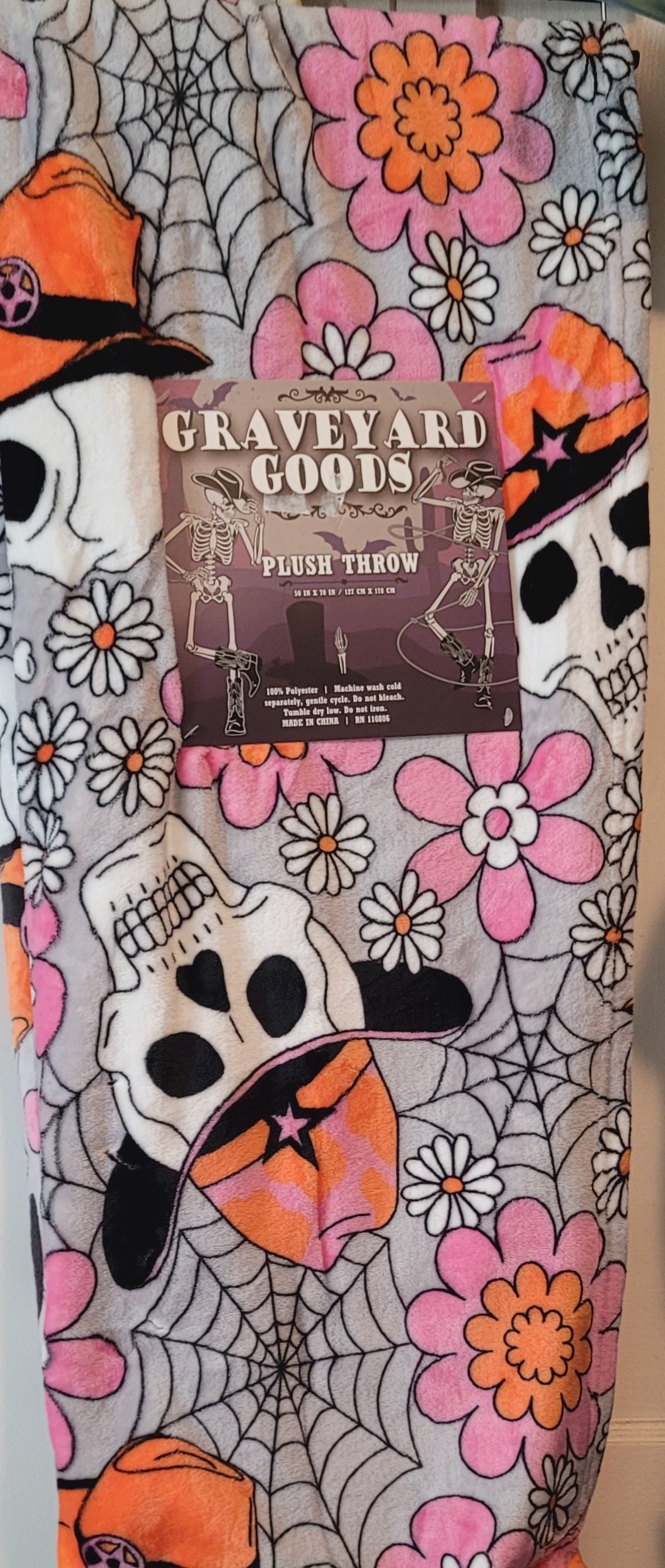 Graveyard Goods Plush Halloween Country western throw