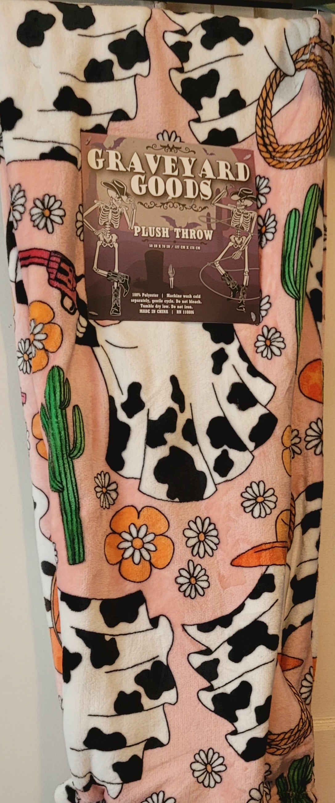 Graveyard Goods Plush Halloween Country western Ghost throw