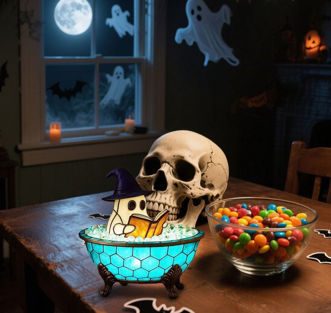 Halloween ghost bubble bath lamp