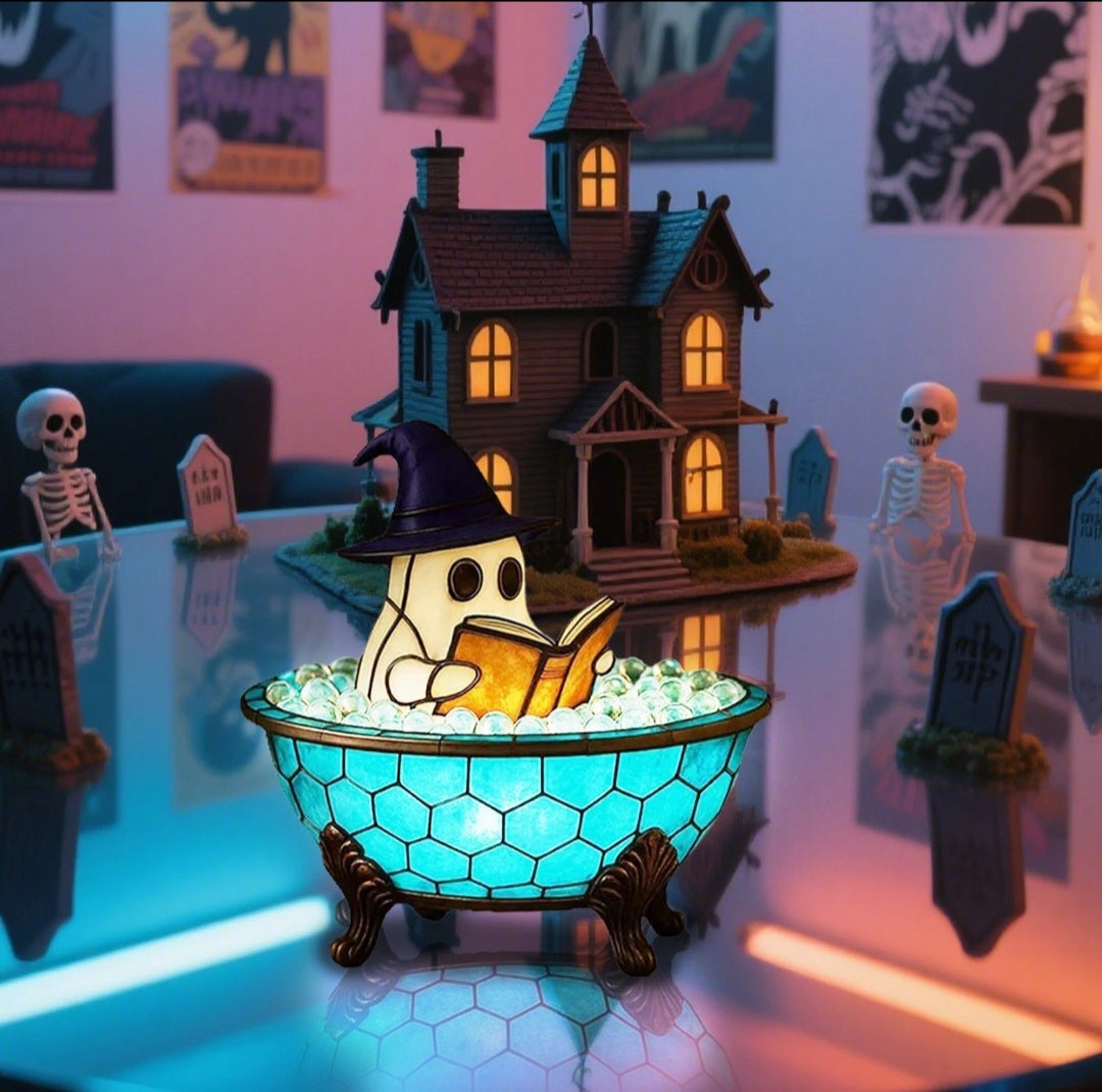 Halloween ghost bubble bath lamp